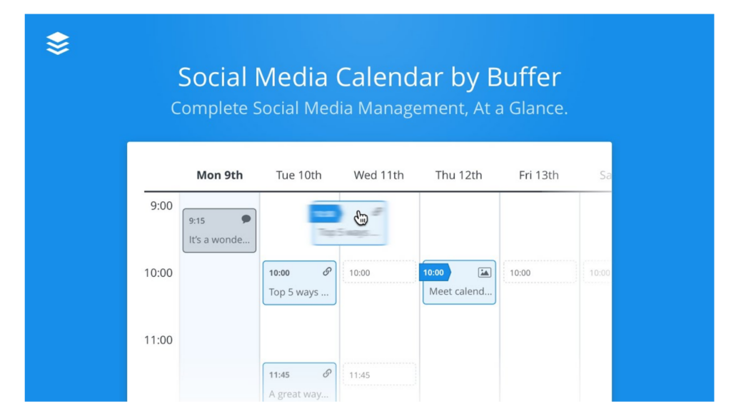 Social media calendars & tools Buffer
