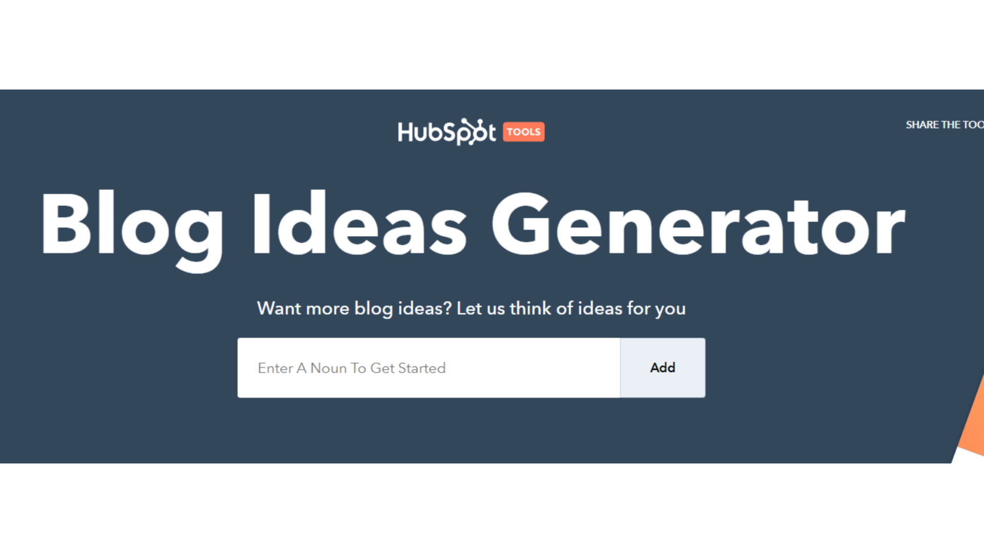 HubSpot's Blog Topic generator