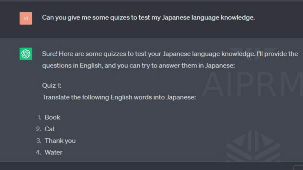Language learning support quizzes