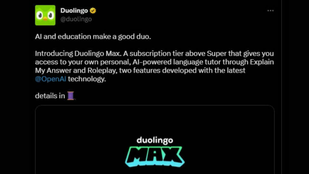 Chat GPT 4 Duolingo Max