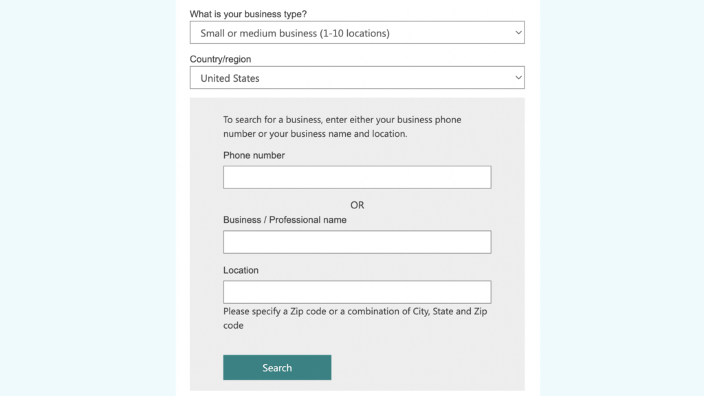 manually add your business to Bing