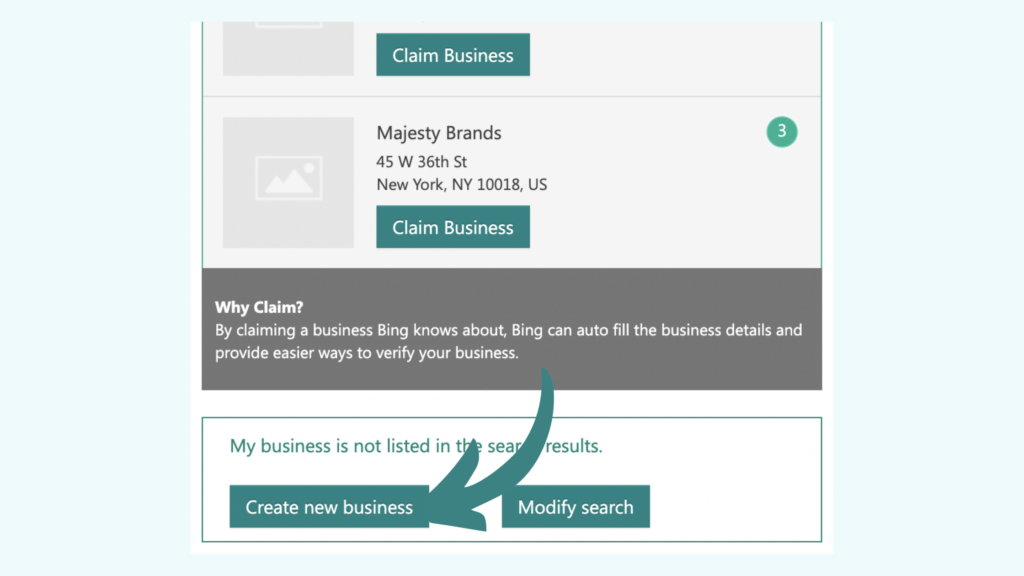 manually add your business to Bing steps