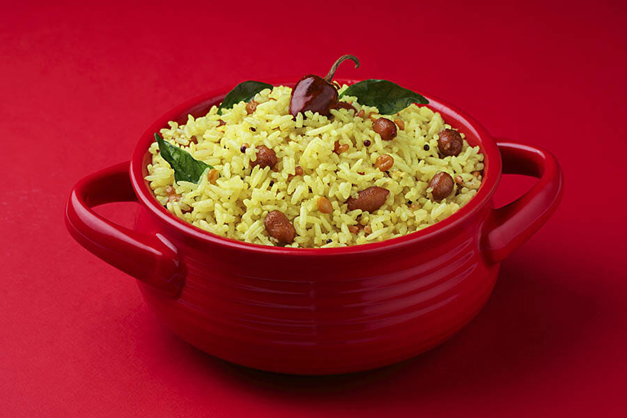 fried rice in a red pot fried rice in a red pot