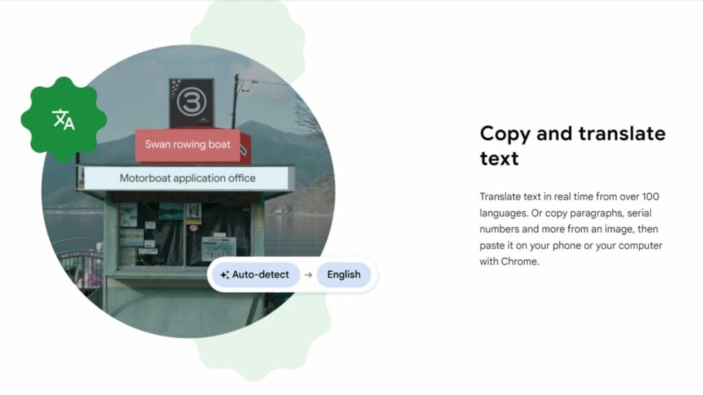 Google Lens Translate text Google Lens Translate text