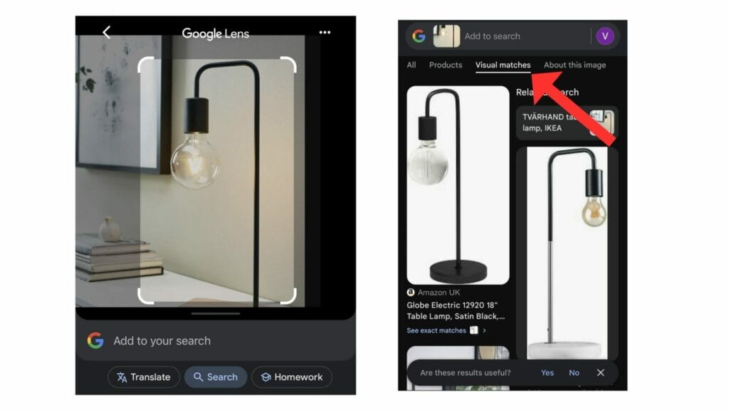 Google Lens Visual Match feature Google Lens Visual Match feature