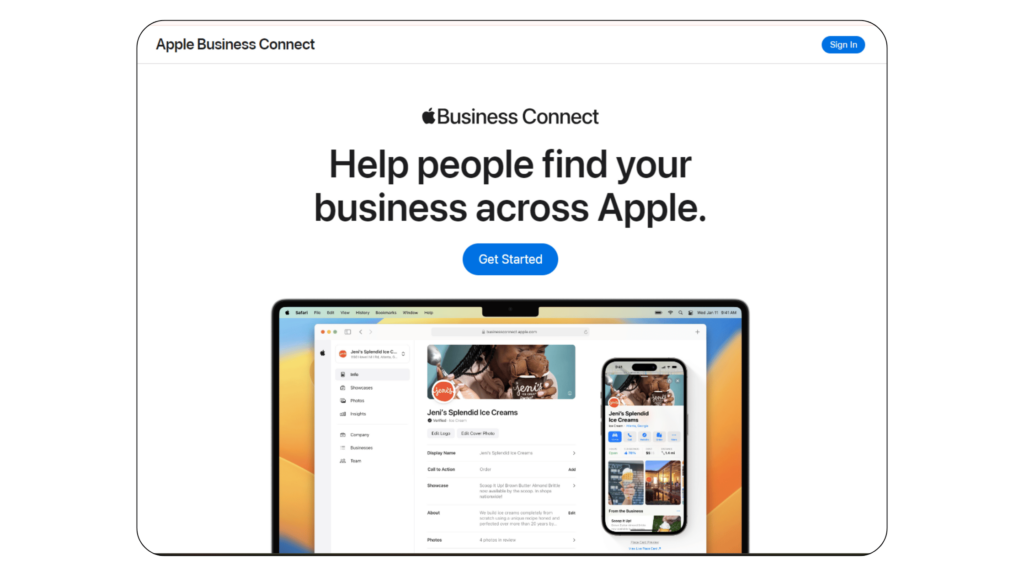 Visit Apple Business Connect website Visit Apple Business Connect website