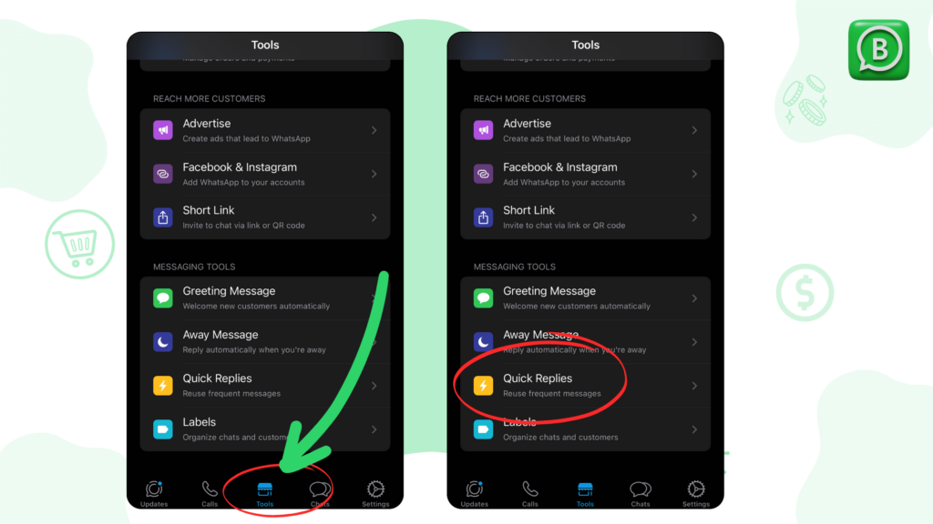 WhatsApp Business app features Quick replies WhatsApp Business app features Quick replies