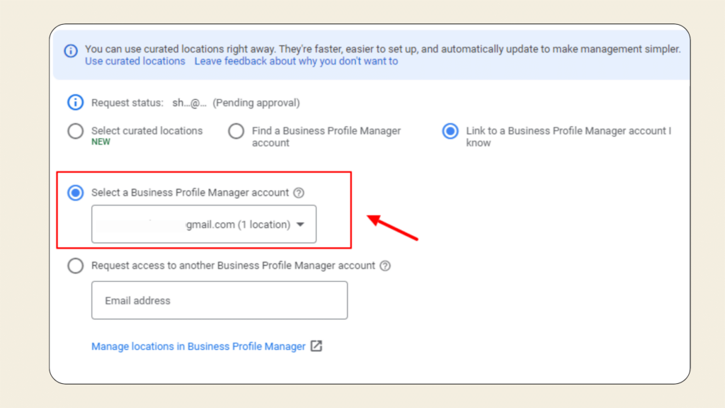 how to link Google My Business to Google ads - Select a business profile manager account how to link Google My Business to Google ads - Select a business profile manager account