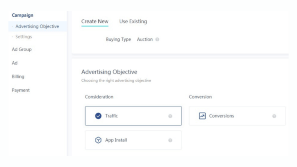 select campaign objective select campaign objective