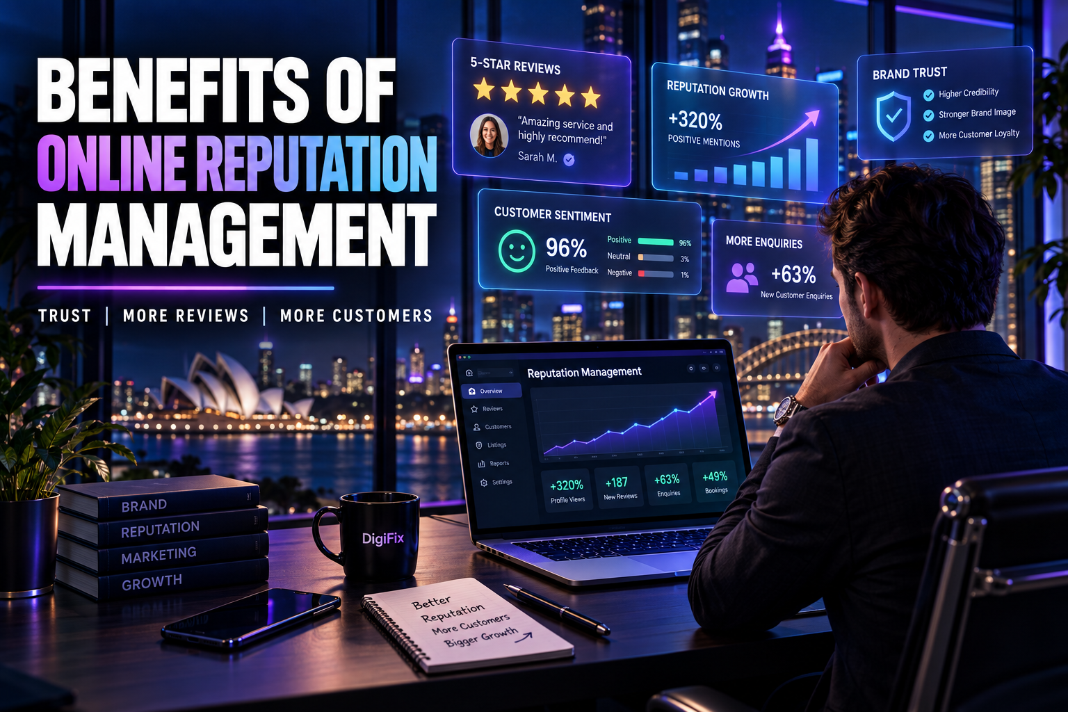 Review Management Services In Melbourne 2 Benefits Of Online Reputation Management For A Melbourne Business, Including Trust And More Enquiries