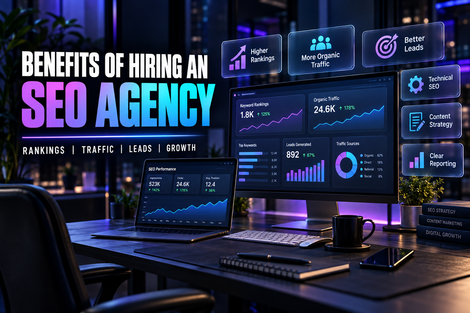 Benefits Of Professional Seo Content Writing Services In Clayton Shown As An Illustrated Summary