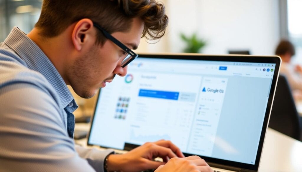 Image Generation Prompt: A Sydney-Based Finance Broker Working On A Laptop With Google Ads Dashboard Open
