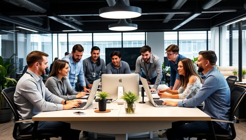 Image Of Digifix Team Members Working Together In Their Sydney Office