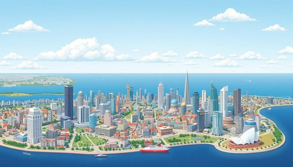 Image Of A Sydney Cityscape With A Map Highlighting Various Suburbs Image Of A Sydney Cityscape With A Map Highlighting Various Suburbs