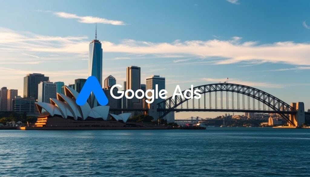 Image Of A Sydney Cityscape With A Prominent Google Ads Logo Image Of A Sydney Cityscape With A Prominent Google Ads Logo