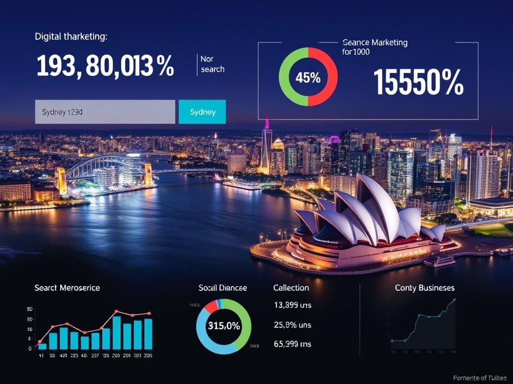 Sydney Business District With Digital Marketing Metrics Sydney Business District With Digital Marketing Metrics