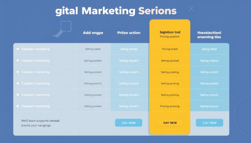 Image Of A Transparent Pricing Chart For Digital Marketing Services
