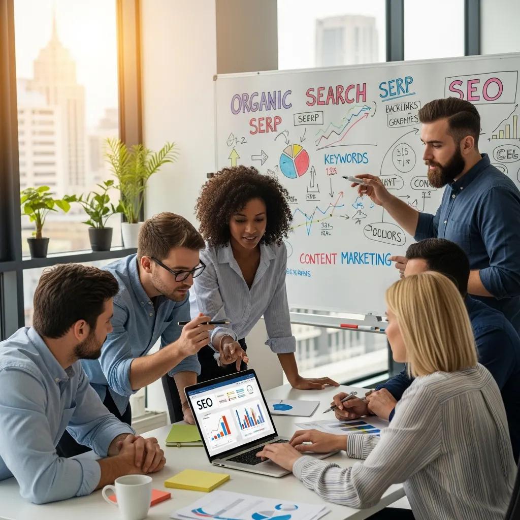 Team Planning Local Seo Services For Australian Businesses In A Modern Office