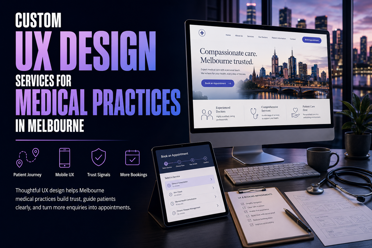 Website Design Mockup For A Small Business Showing Mobile And Desktop Layouts