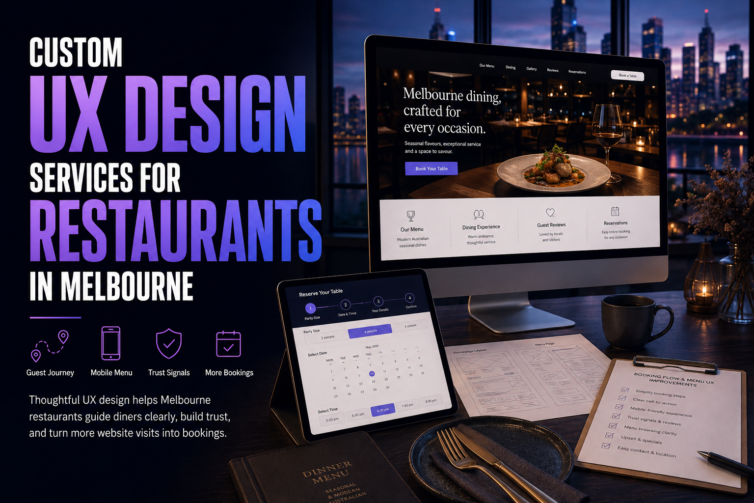 Small Business Website Design Services In Melbourne Shown On A Laptop And Phone Mockup