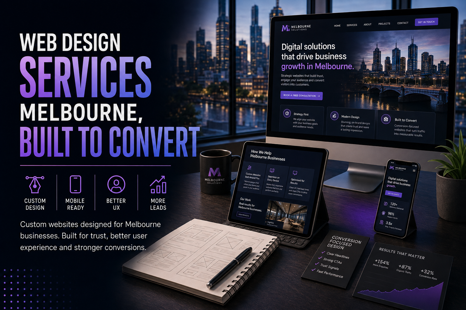 Local Website Design Work For A Mount Waverley Business Shown On A Laptop And Mobile Screen