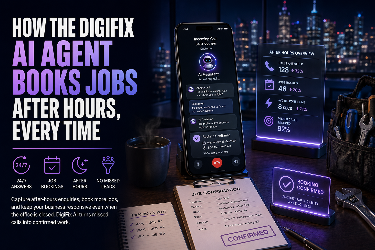 Ai Phone Answering For Electricians In Melbourne Logging A Job Automatically