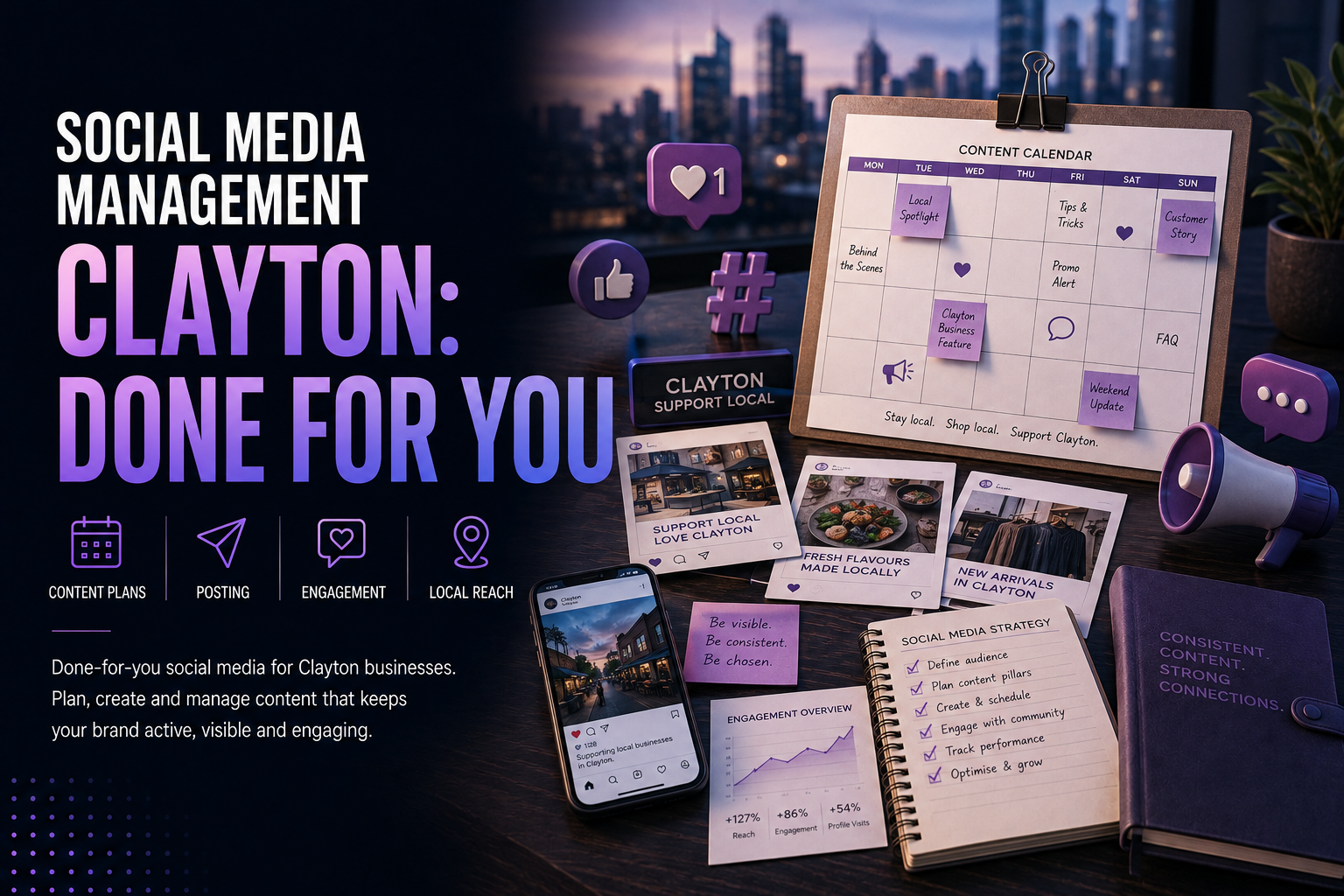 Social Media Management Services In Glen Waverley Content Calendar On A Laptop Screen