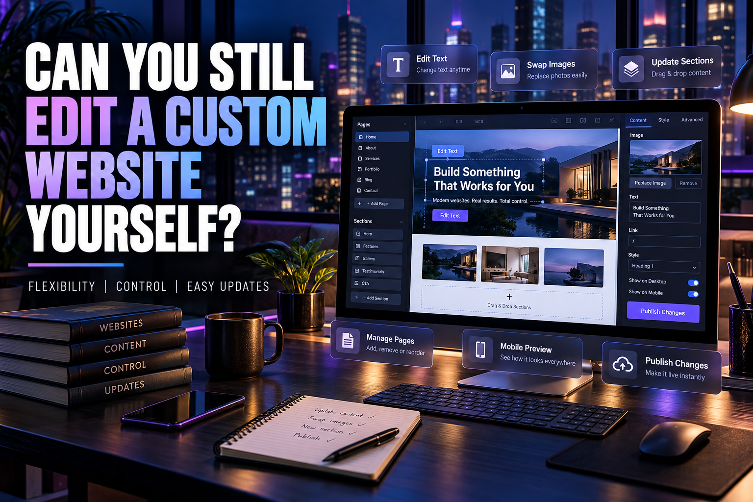 Illustration Showing How A Business Owner Can Edit A Custom Website Themselves, Relevant To Custom Web Design For Small Businesses In Melbourne
